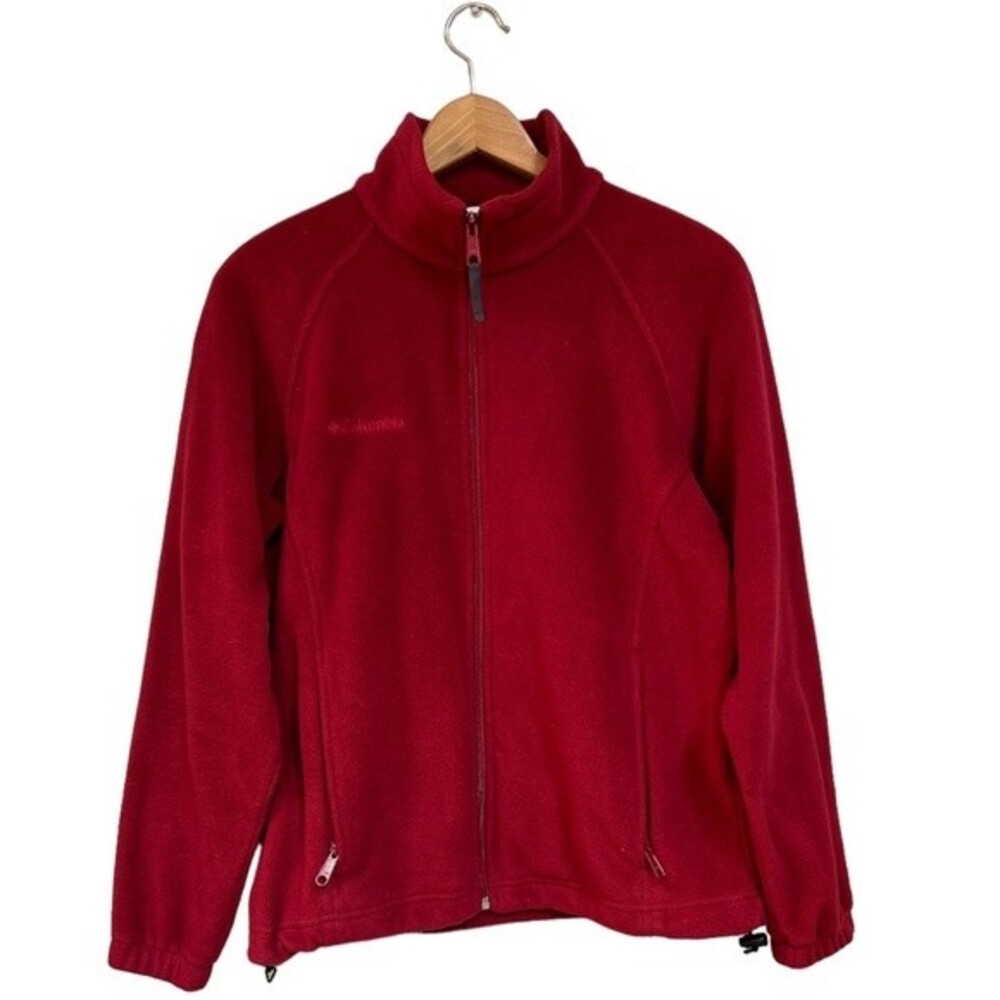 COLUMBIA Women’s Fleece Zip-Up Jacket Red Size Medium